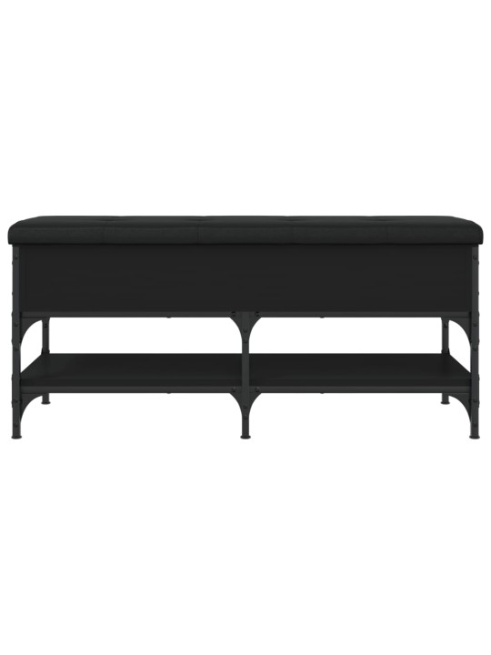 Lavice s botníkem černá 102 x 42 x 45 cm kompozitní dřevo