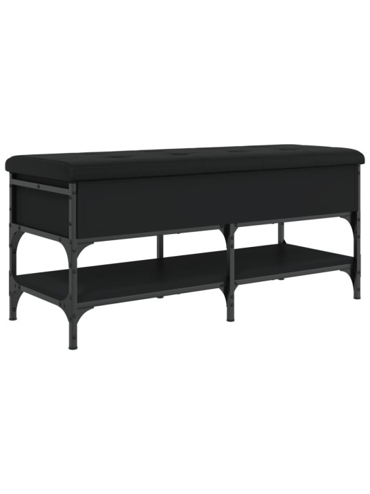Lavice s botníkem černá 102 x 42 x 45 cm kompozitní dřevo
