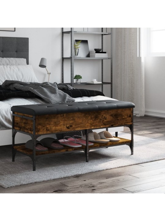 Lavice s botníkem kouřový dub 102 x 42 x 45 cm kompozitní dřevo