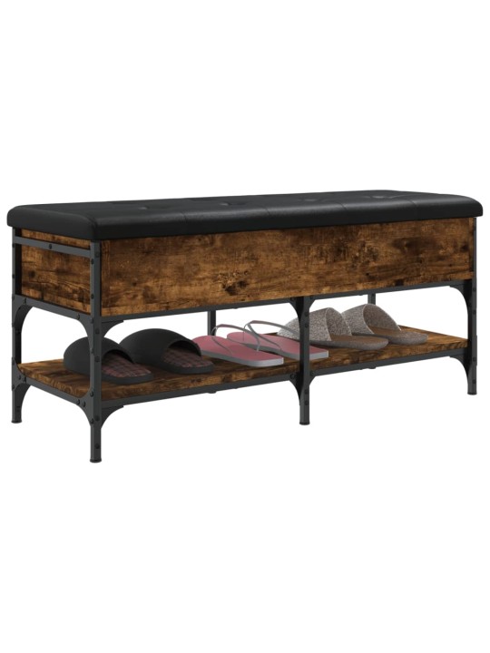 Lavice s botníkem kouřový dub 102 x 42 x 45 cm kompozitní dřevo