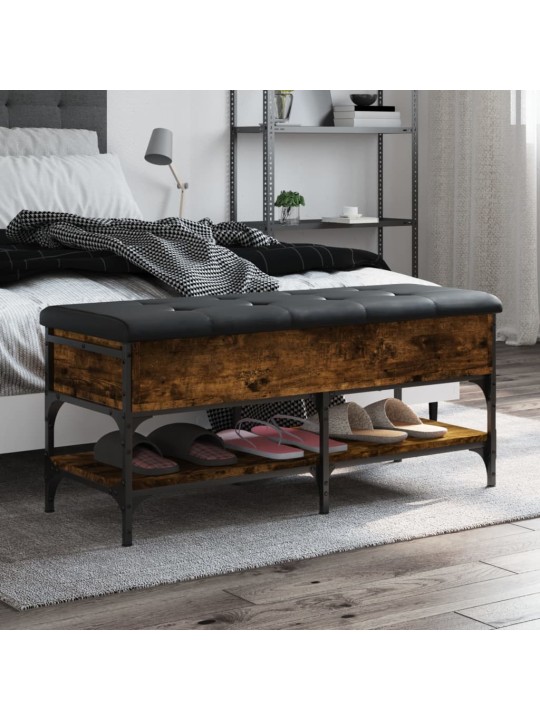 Lavice s botníkem kouřový dub 102 x 42 x 45 cm kompozitní dřevo