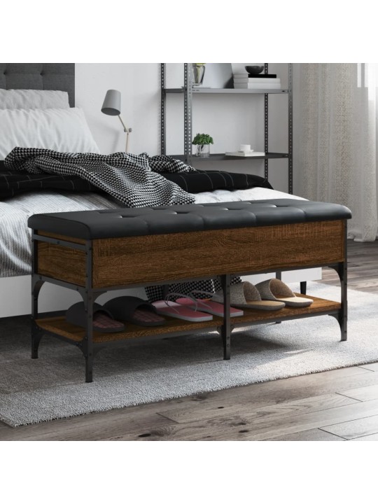 Lavice s botníkem hnědý dub 102 x 42 x 45 cm kompozitní dřevo