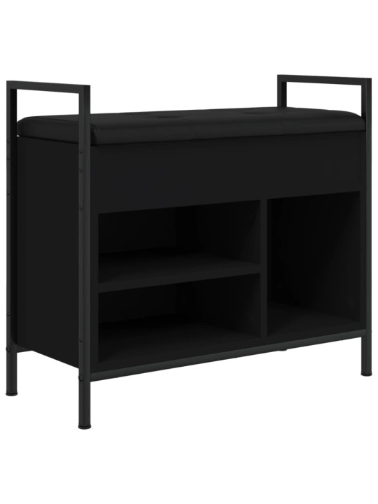 Lavice s botníkem černá 65,5 x 32 x 57,5 cm kompozitní dřevo