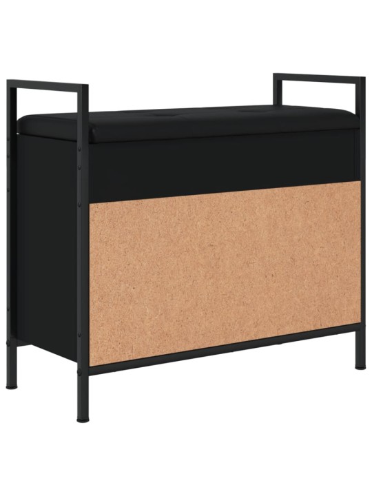 Lavice s botníkem černá 65,5 x 32 x 57,5 cm kompozitní dřevo