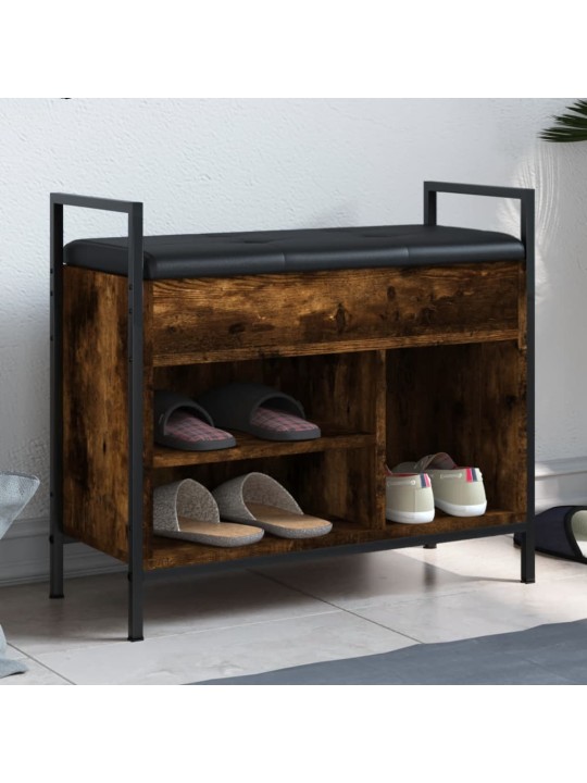 Lavice s botníkem kouřový dub 65,5x32x57,5 cm kompozitní dřevo
