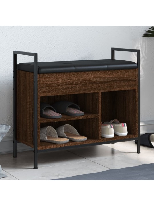 Lavice s botníkem hnědý dub 65,5x32x57,5 cm kompozitní dřevo