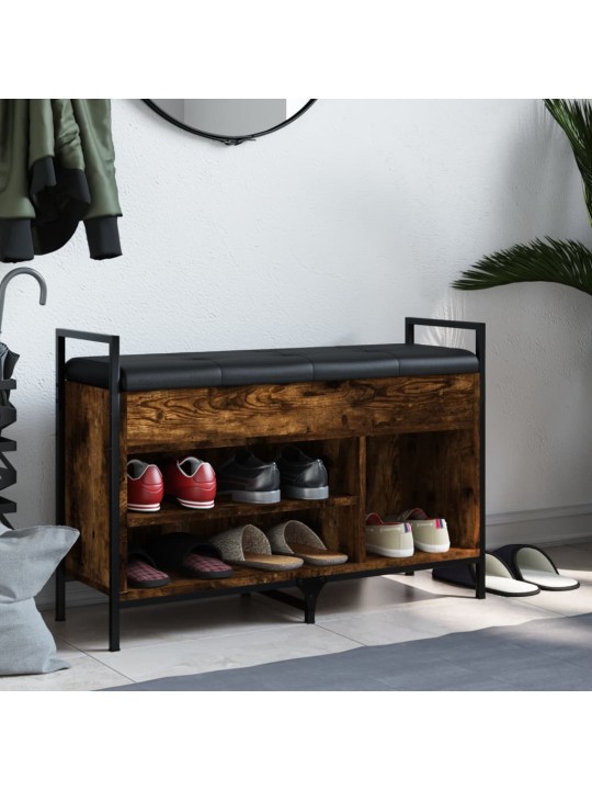 Lavice s botníkem kouřový dub 85,5x32x57,5 cm kompozitní dřevo