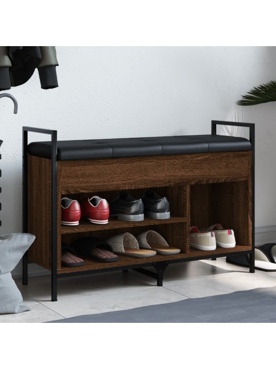 Lavice s botníkem hnědý dub 85,5x32x57,5 cm kompozitní dřevo