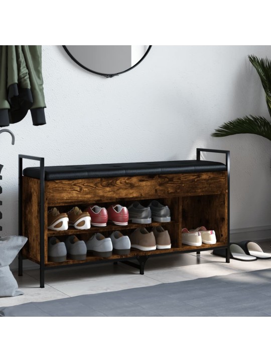 Lavice s botníkem kouřový dub 105,5x32x57,5 cm kompozitní dřevo