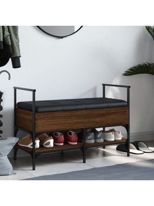 Lavice s botníkem hnědý dub 85,5x42x57,5 cm kompozitní dřevo