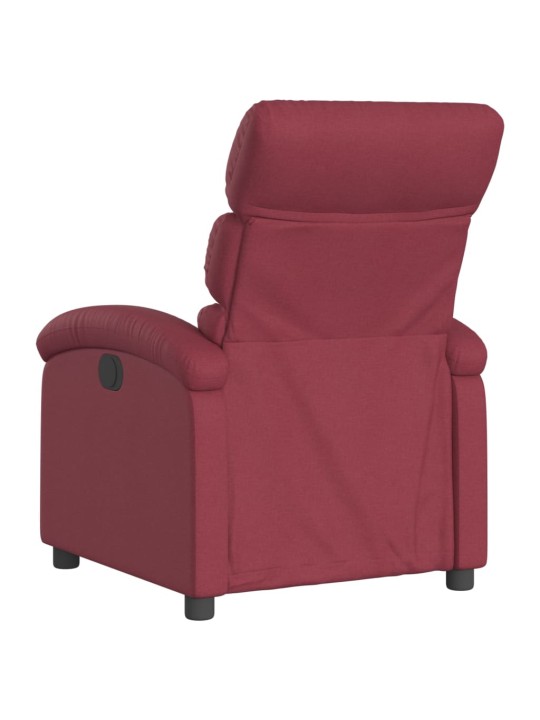 Elektrické polohovací křeslo vínové textil