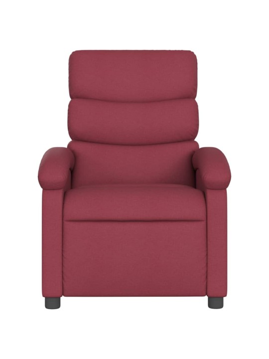 Elektrické polohovací křeslo vínové textil
