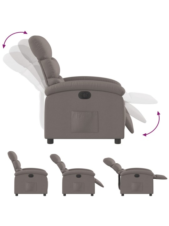 Elektrické polohovací křeslo taupe textil