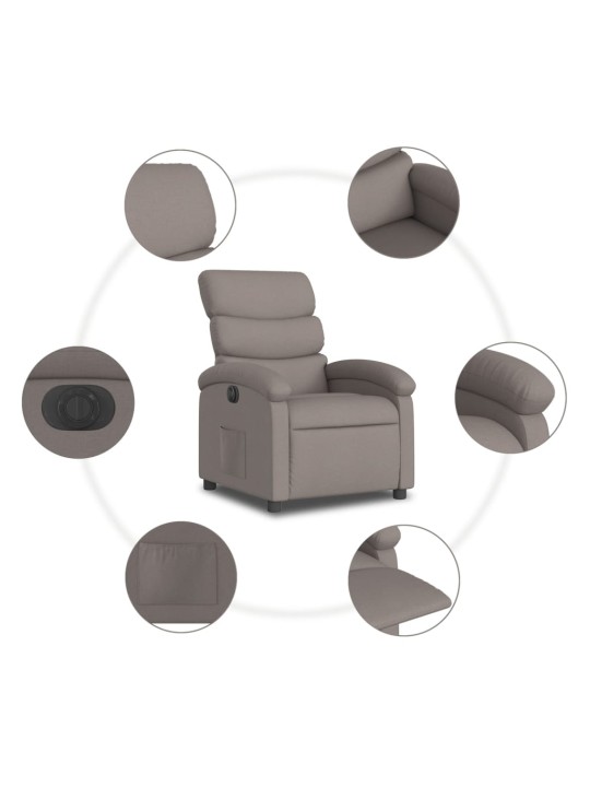 Elektrické polohovací křeslo taupe textil