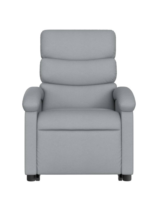 Zvedací polohovací křeslo světle šedé textil