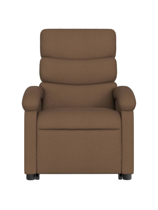 Zvedací polohovací křeslo hnědé textil