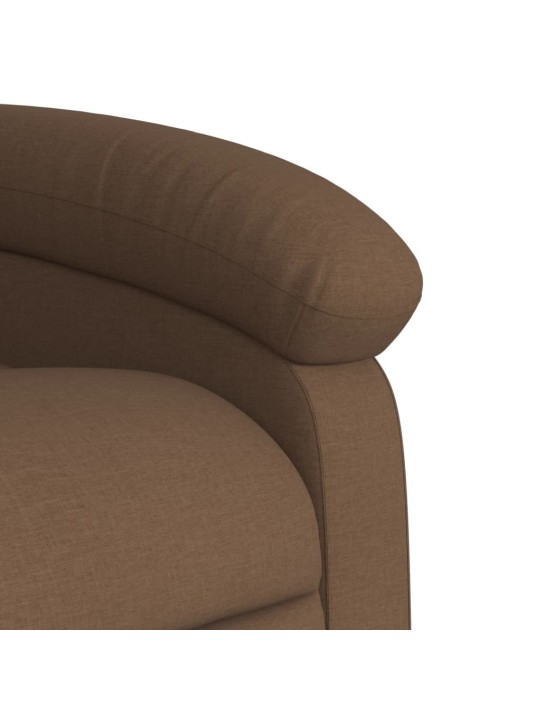 Zvedací polohovací křeslo hnědé textil