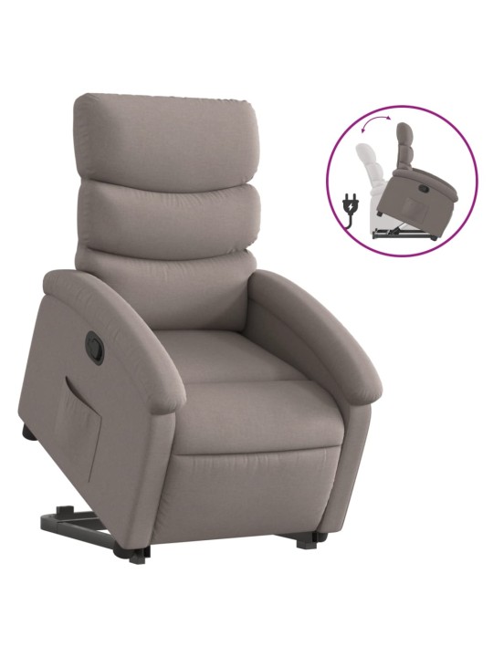 Zvedací polohovací křeslo taupe textil