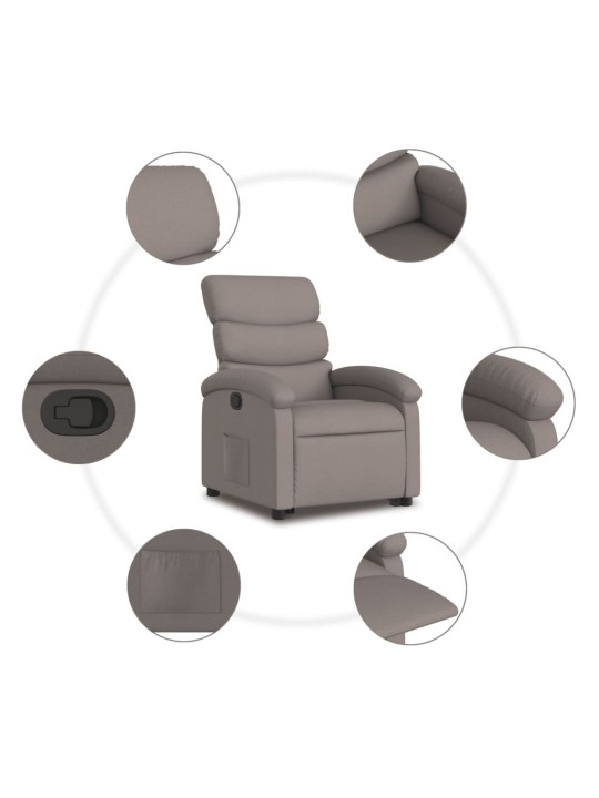Zvedací polohovací křeslo taupe textil
