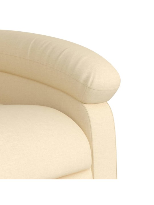 Zvedací polohovací křeslo krémové textil