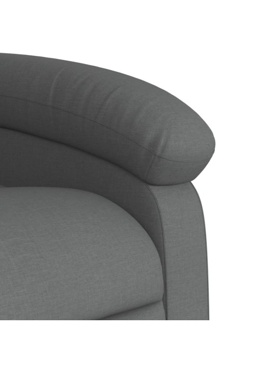 Zvedací masážní polohovací křeslo tmavě šedé textil