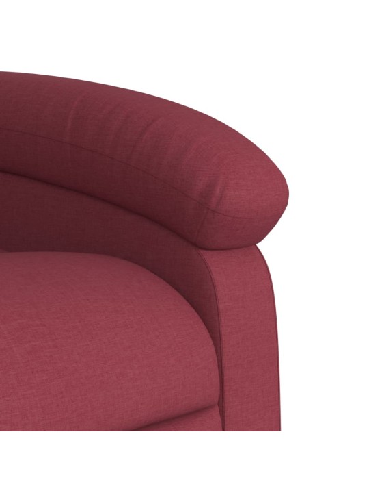 Zvedací masážní polohovací křeslo vínové textil