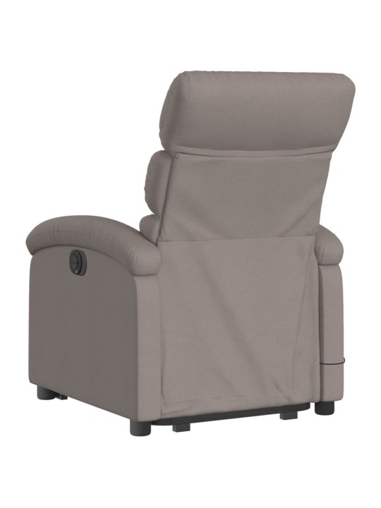 Zvedací masážní polohovací křeslo taupe textil