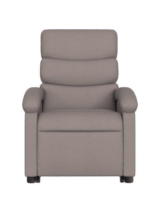 Zvedací masážní polohovací křeslo taupe textil
