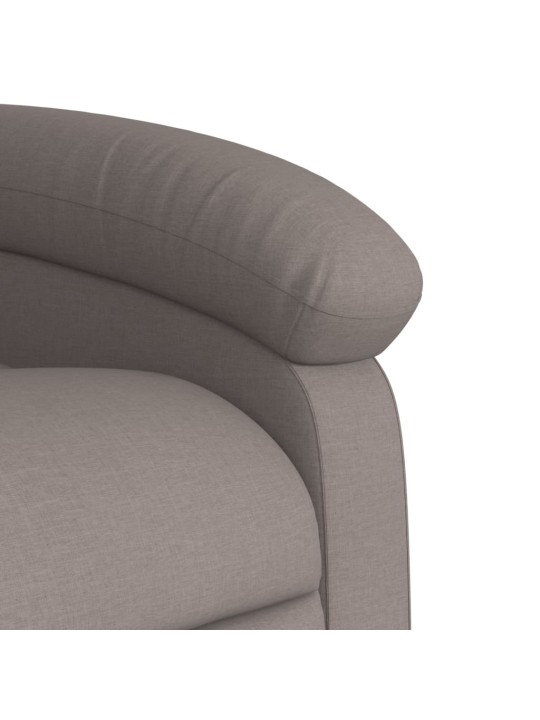 Zvedací masážní polohovací křeslo taupe textil