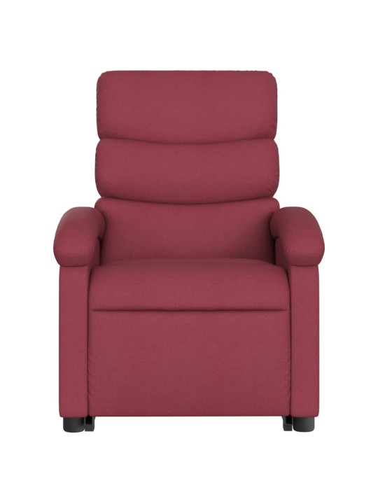 Elektrické zvedací polohovací křeslo vínové textil