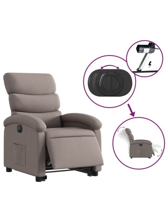 Elektrické zvedací polohovací křeslo taupe textil