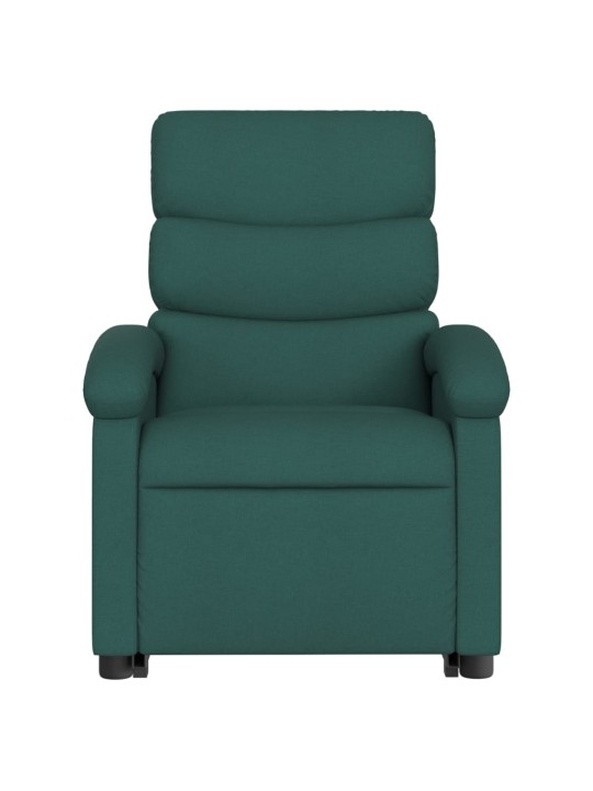 Elektrické zvedací masážní polohovací křeslo zelené textil