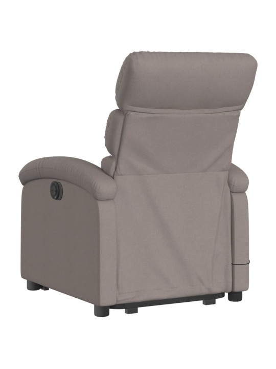 Elektrické zvedací masážní polohovací křeslo taupe textil