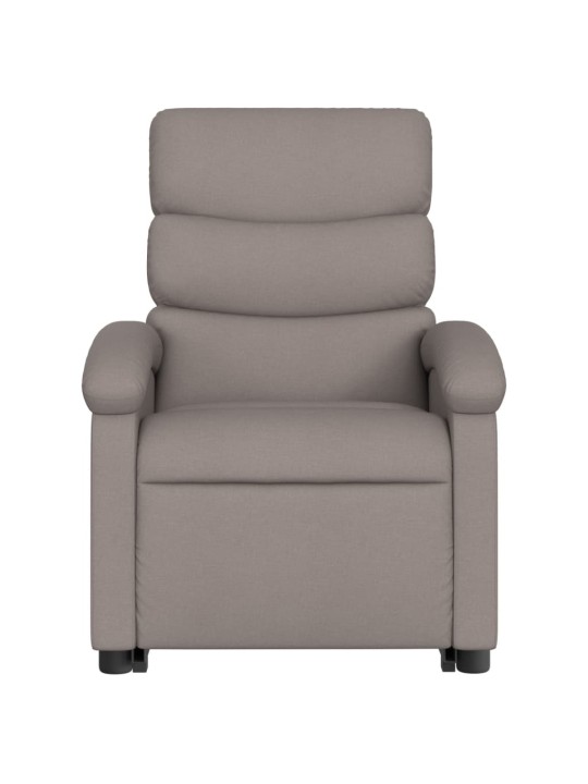 Elektrické zvedací masážní polohovací křeslo taupe textil