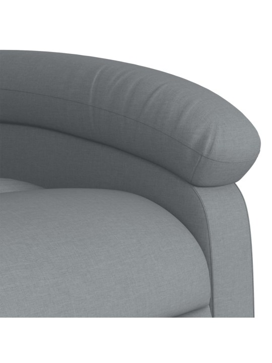 Elektrické polohovací křeslo světle šedé textil