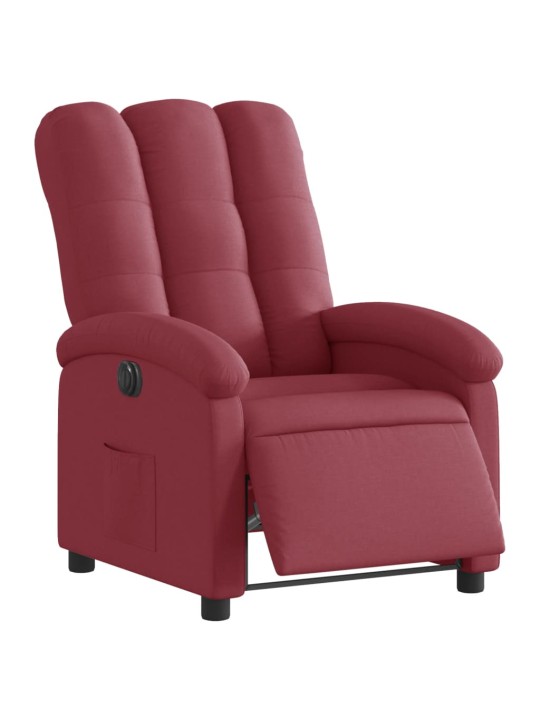 Elektrické polohovací křeslo vínové textil