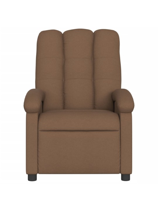 Elektrické polohovací křeslo hnědé textil