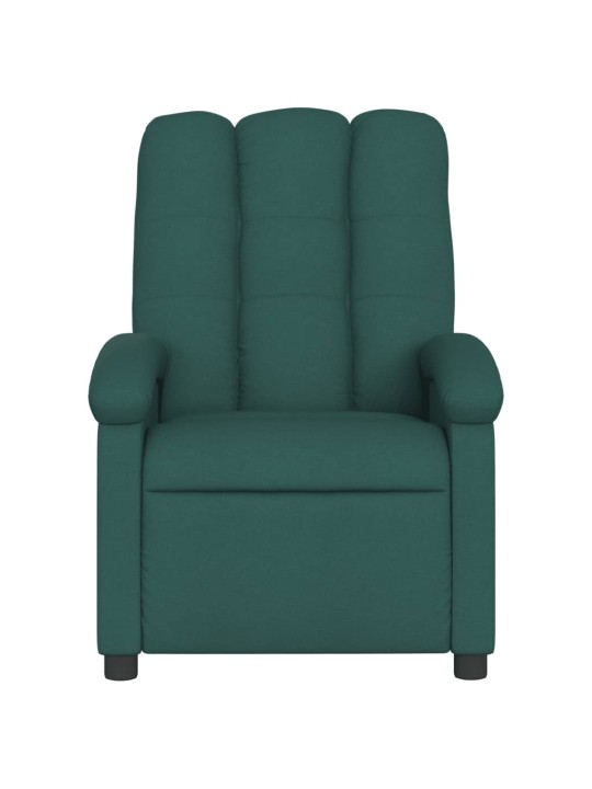 Elektrické polohovací křeslo tmavě zelené textil