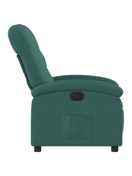 Elektrické polohovací křeslo tmavě zelené textil