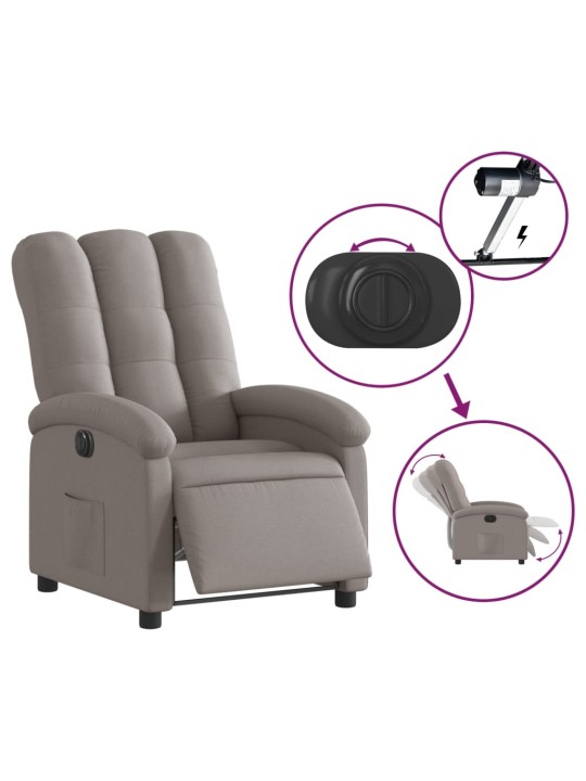 Elektrické polohovací křeslo taupe textil