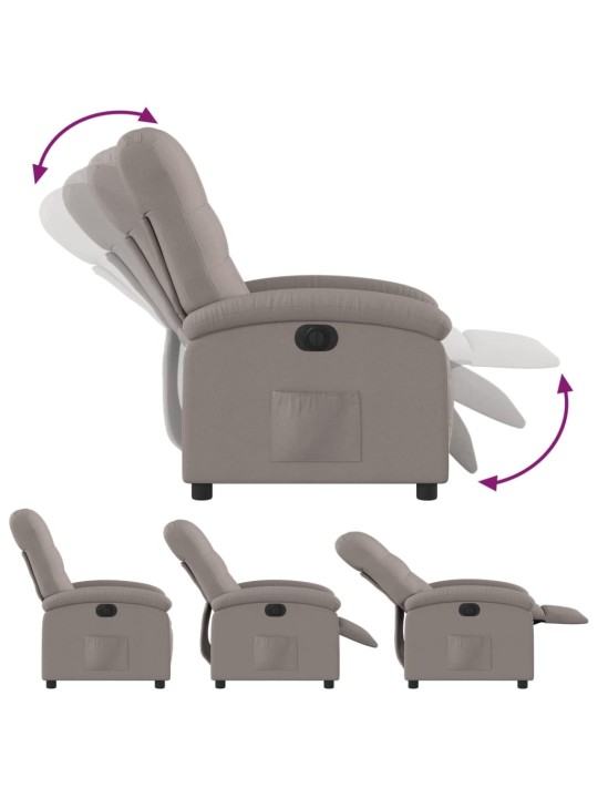 Elektrické polohovací křeslo taupe textil