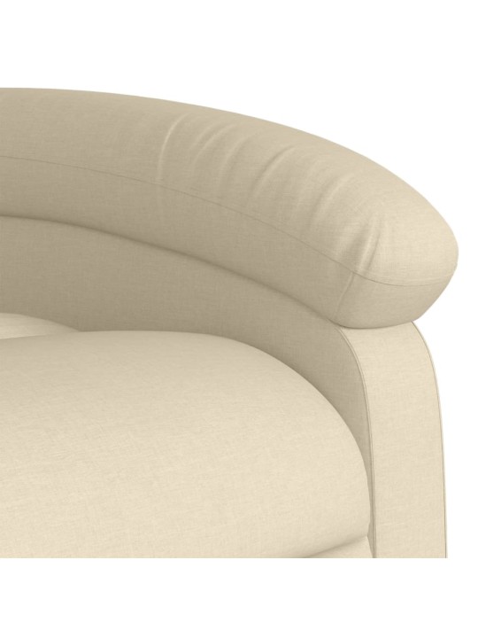 Elektrické polohovací křeslo krémové textil
