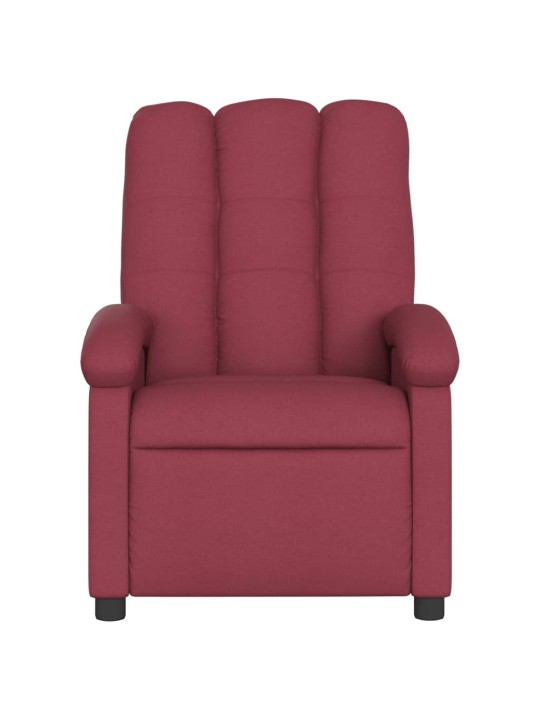 Elektrické masážní polohovací křeslo vínové textil