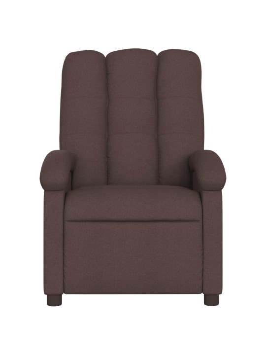Elektrické masážní polohovací křeslo tmavě hnědé textil