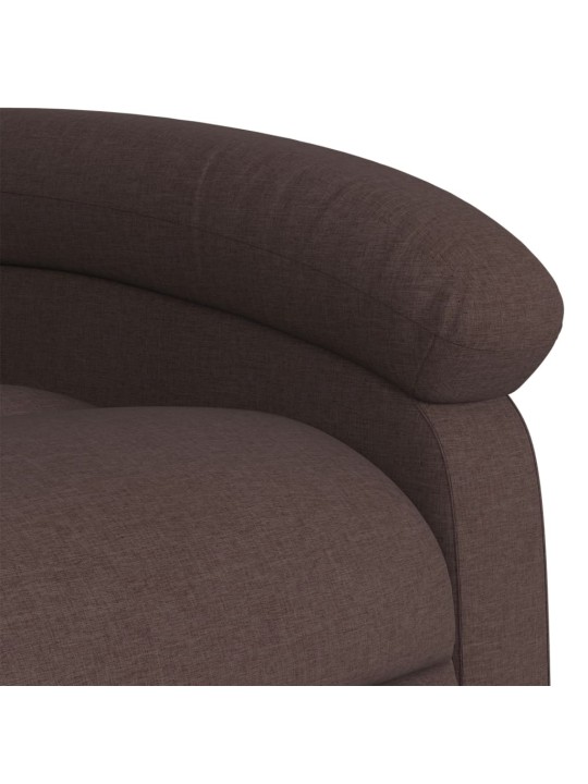 Elektrické masážní polohovací křeslo tmavě hnědé textil
