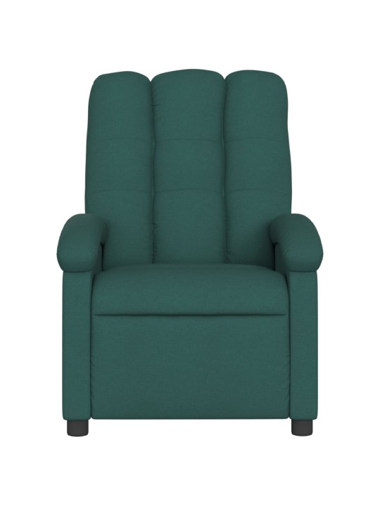 Elektrické masážní polohovací křeslo tmavě zelené textil
