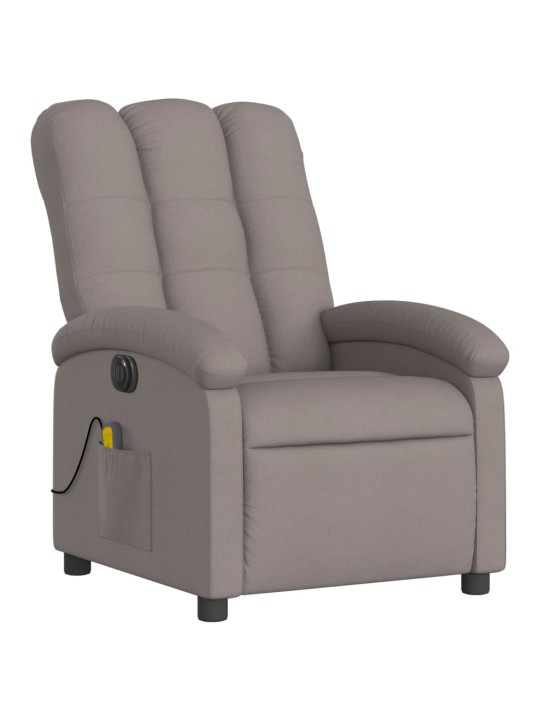Elektrické masážní polohovací křeslo taupe textil