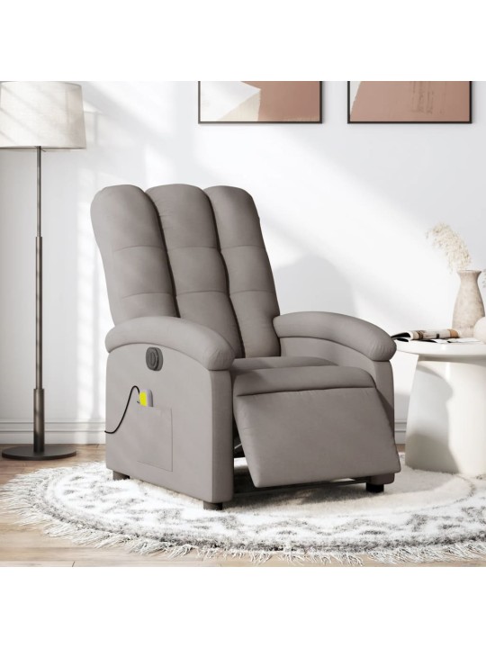 Elektrické masážní polohovací křeslo taupe textil