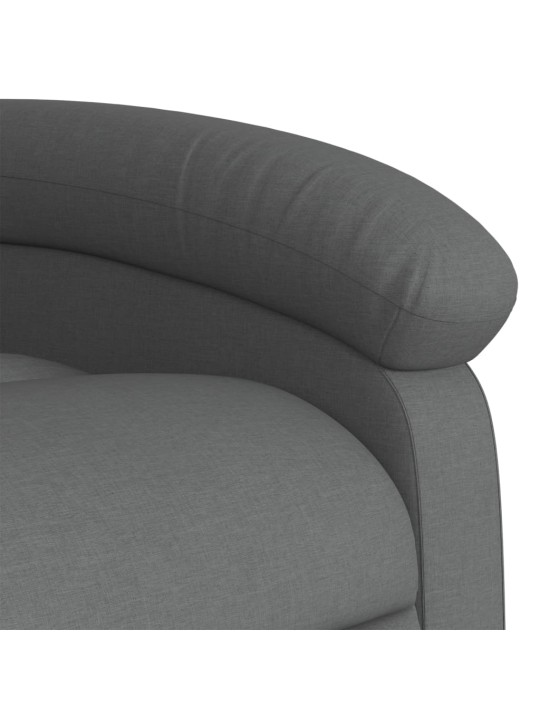 Zvedací polohovací křeslo tmavě šedé textil