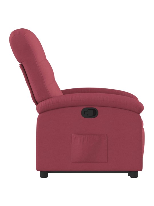 Zvedací polohovací křeslo vínové textil